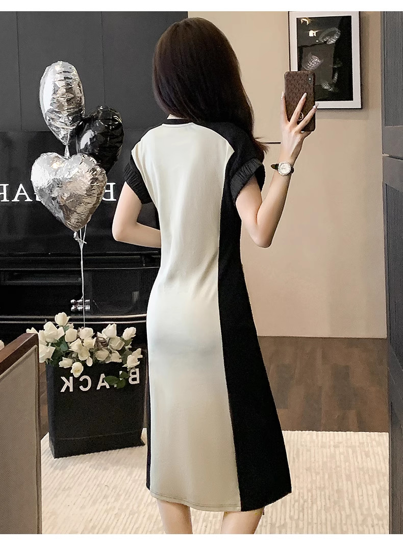ĐẦM THUN PHỐI MÀU PK BƯỚM THÊU D48